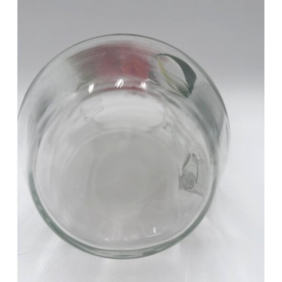 Vintage 1950's Hand-Painted Glass Pitcher & 3 Tumblers Red Floral Design MCM - Picture 8 of 8